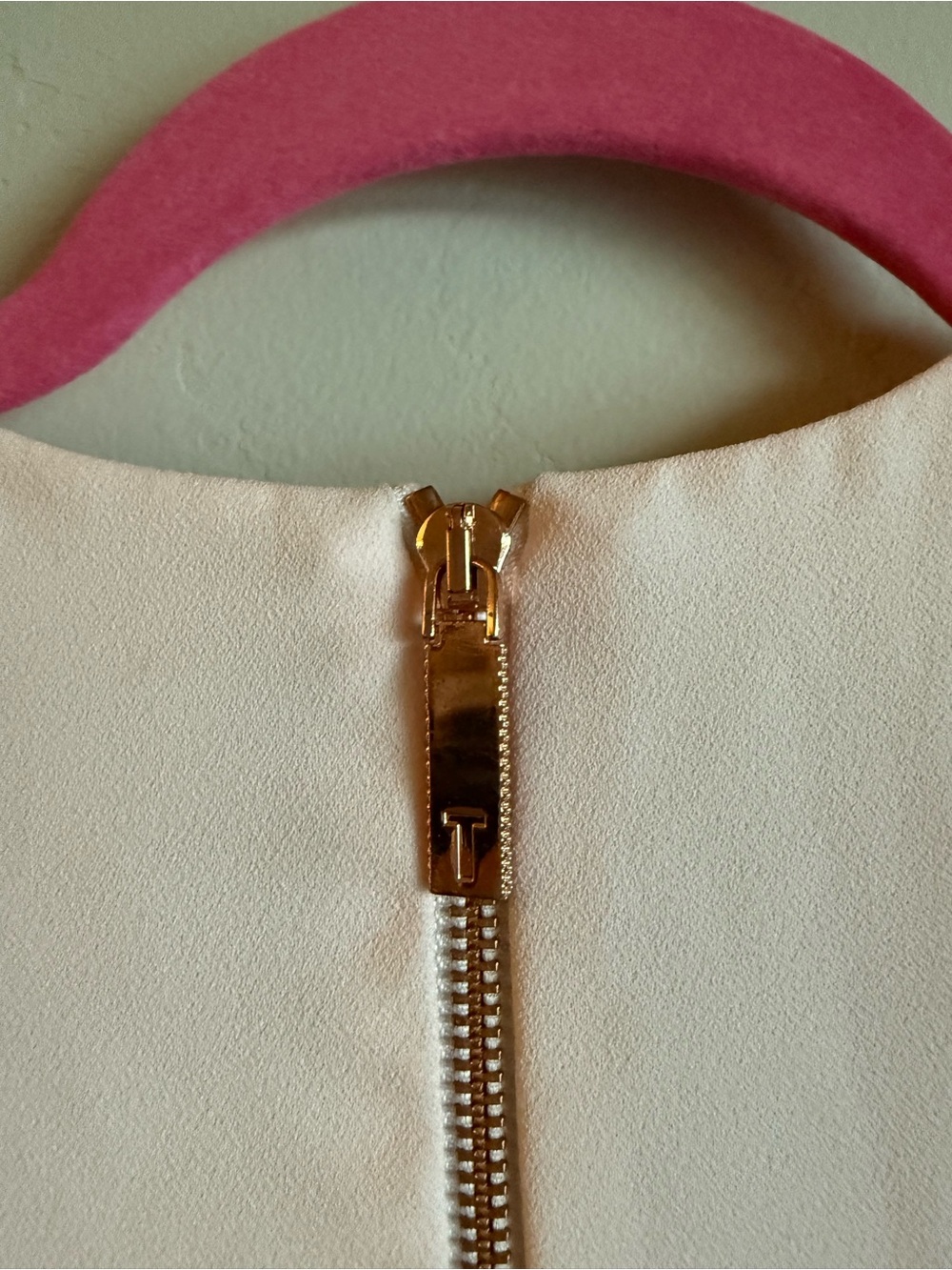 Ted Baker Blush and Burgundy Scallop A-line dress with Bow detail - Picture 3 of 9